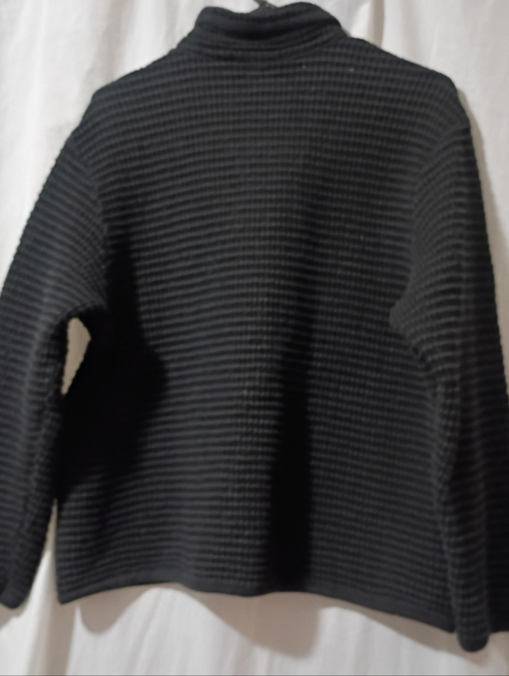 Republic Blues Cardigan Waffle-Knit Button-Front Sweater - Black Sz Large - Picture 2 of 5